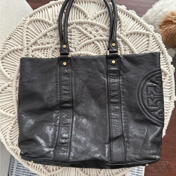 Tory Burch Handbags - Tory Burch Black Leather Tote